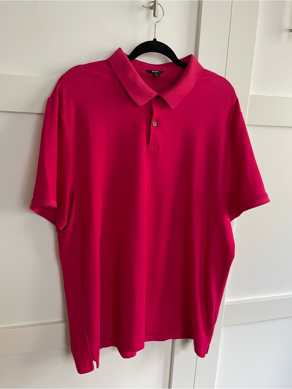 DKNY Men's Polo Shirt in Bright Pink